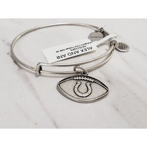 New‎ Alex And Ani Indianapolis Colts Rafaelian Silver Charm Bangle Bracelet NWT